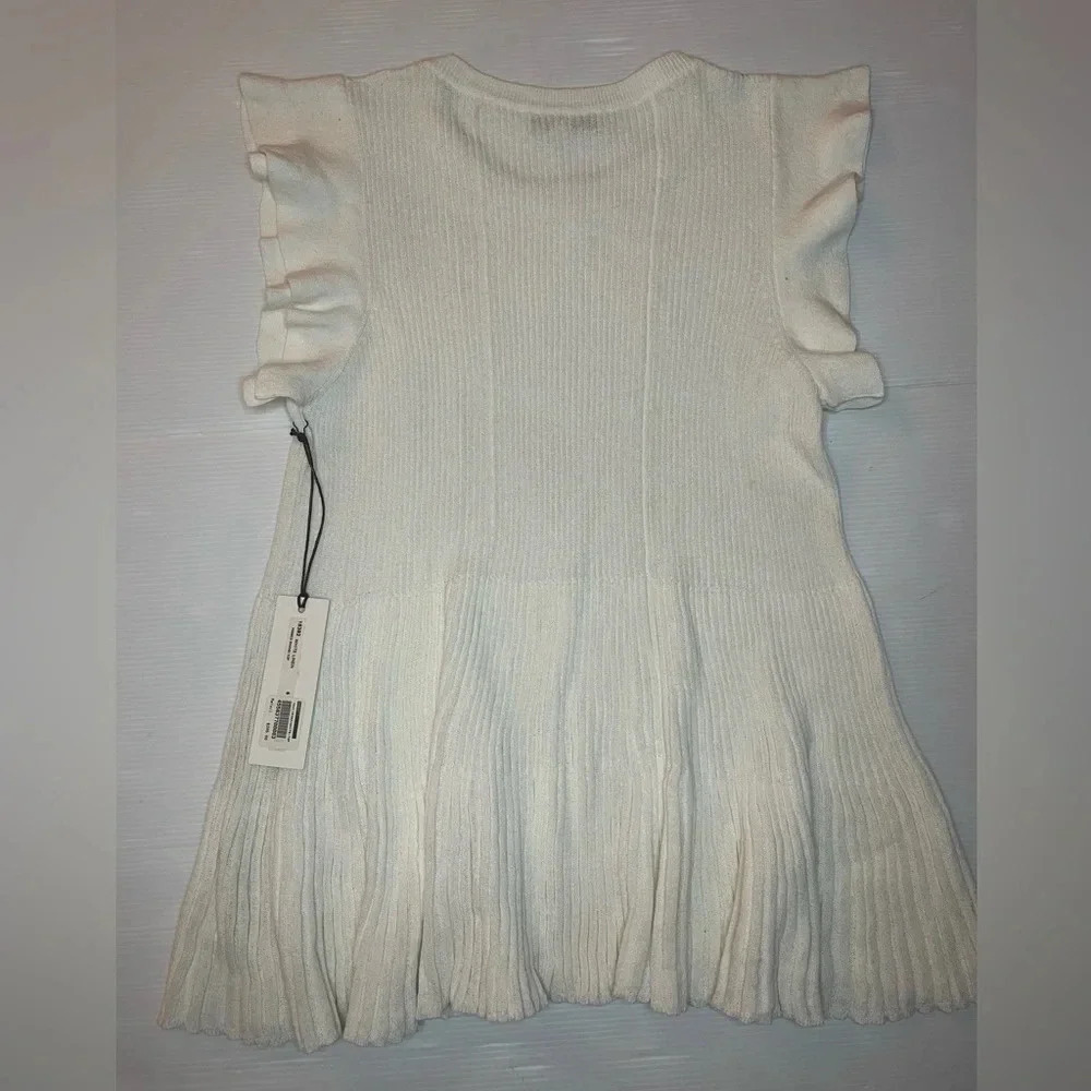 White + Warren White Linen Ribbed Swing Top Size S NWT - Picture 8 of 8